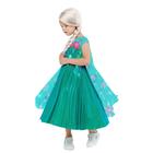 Карнавальный костюм «Эльза зеленое платье», платье с накидкой, парик, р.32, рост 128 см - фото 106966679