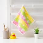Towel Terry Baby I "Fish" 25*25 cm, color yellow / pink, 100% cotton, 360 g / m2 Towel Terry Baby I "Fish" 25*25 cm, color yellow / pink, 100% cotton, 360 g / m2