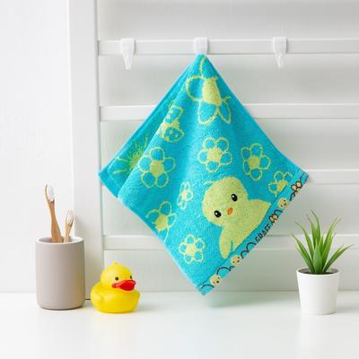 Towel Terry Baby I "Baby bird" 25*50 cm, color blue, 100% cotton, 400 gr / m2