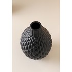 Ваза керамическая "Квин", настольная, черная, муар, 26 см - фото 797341106