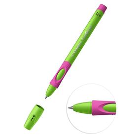 Ручка шариковая STABILO LeftRight для правшей, 0,8 мм, зелено-малиновый корпус, стержень синий