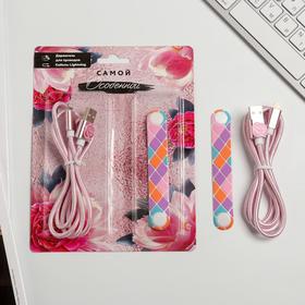Set of wire holder+USB cable for iphone, "the most special", 12 x 19 cm