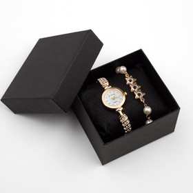 Подарочный набор 2 в 1 "Эйенн": наручные часы d=2.5 см, браслет