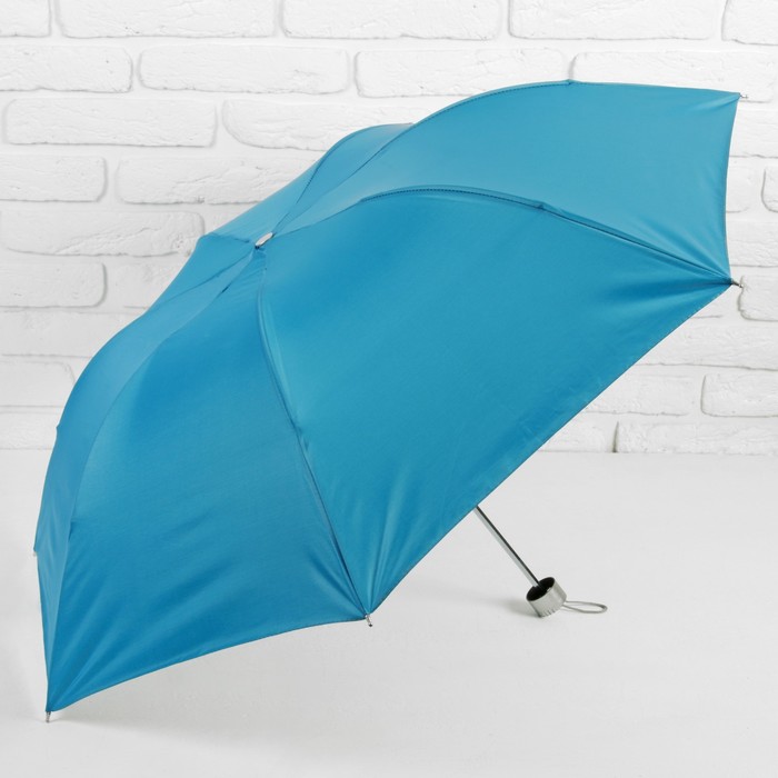 Зонт механический &quot;Однотонный&quot;, R=46см, цвет голубой