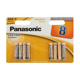 Батарейка алкалиновая Panasonic Alkaline Power, AAA, LR03-8BL, 1.5В, блистер, 8 шт.