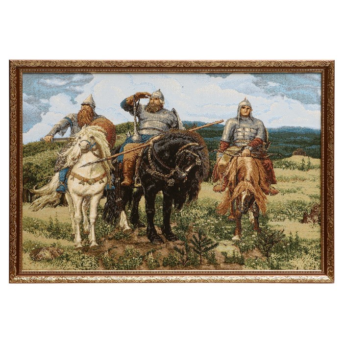 Гобеленовая картина "Три богатыря" 76х52 см(80х57см) - фото 937015
