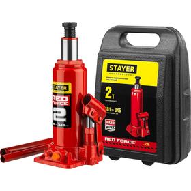 Домкрат бутылочный гидравлический STAYER RED FORCE 43160-2-K_z01, 181-345 мм, 2 т, в кейсе 5532935