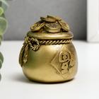 Netsuke polystone bronze "Bag of coins" 6, 5x5, 5x5, 5 cm