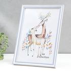 Фоторамка пластик формат А4 "Белая с сиренью" 32,7х23,7 см - фото 797372916