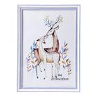 Фоторамка пластик формат А4 "Белая с сиренью" 32,7х23,7 см - фото 800815830