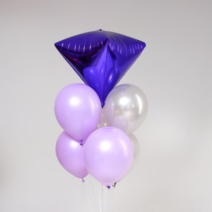 Букет из шаров «Стильный», фиолетовый, латекс, фольга, набор 7 шт. - фото 7104383