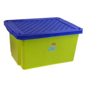 Ящик для игрушек Little Angel «Лего» с крышкой, 17 л, 30,5×41×21,5 см, цвет фисташковый