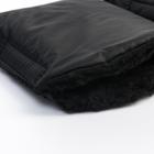 Варежки-муфты на ручку коляски, 2 шт., цвет черный - фото 107858228