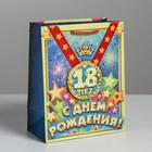 Пакет ламинированный «медаль с лентой С ДР 18 лет», MS 18 × 23 × 10 см Пакет ламинированный «медаль с лентой С ДР 18 лет», MS 18 × 23 × 10 см