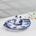 Подставка для яиц "Курочка", гжель, фарфор, микс, d=23 см - фото 130385264
