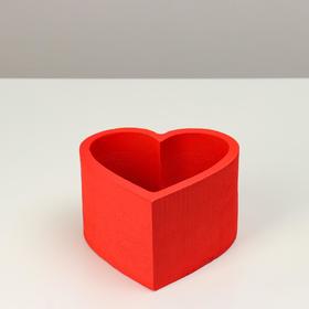 Пенобокс 16×16×10 см кашпо для цветов и подарков "Сердце", красный
