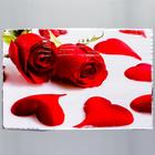 Наклейка на кафельную плитку "Розы и сердца" 60х90 см - фото 107352519
