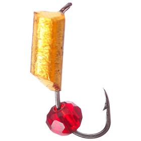 Мормышка «Столбик» золото с красной гранёной бусиной, 0,8 г, d=3 мм (5 шт)