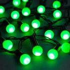 Гирлянда "Нить" 10 м с насадками "Шарики 1.5 см", IP44, тёмная нить, 100 LED, свечение зелёное, 8 режимов, 220 В - фото 1367175