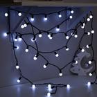 Гирлянда «Нить» 10 м с насадками «Шарики 1.5 см», IP44, тёмная нить, 100 LED, свечение белое, 8 режимов, 220 В 671565