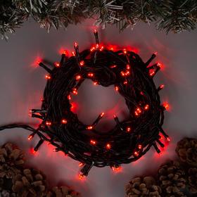Гирлянда "Нить" 10 м , IP44, тёмная нить, 100 LED, свечение красное, 8 режимов, 220 В в Донецке