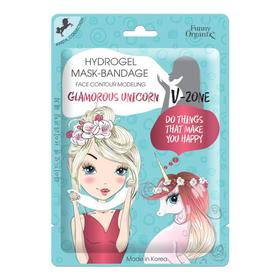 Гидрогелевая маска-бандаж Funny Organix Glamorous Unicorn для моделирования овала лица, 8 г