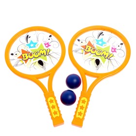Набор для тенниса «Бум!», 2 ракетки, 2 мяча, цвета МИКС - фото 9160109