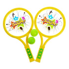 Набор для тенниса «Бум!», 2 ракетки, 2 мяча, цвета МИКС - фото 9160110