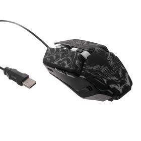 Мышь Defender Prototype GM-670L, игровая, проводная, 6 кнопок, подсветка, 2400 dpi, USB, чер