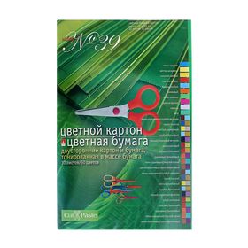 Набор для детского творчества А4, 14 листов картон цветной двухсторонний + 16 листов бумага цветная двухсторонняя 678721