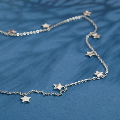Necklace "Stars" night, silver color, 45 cm
