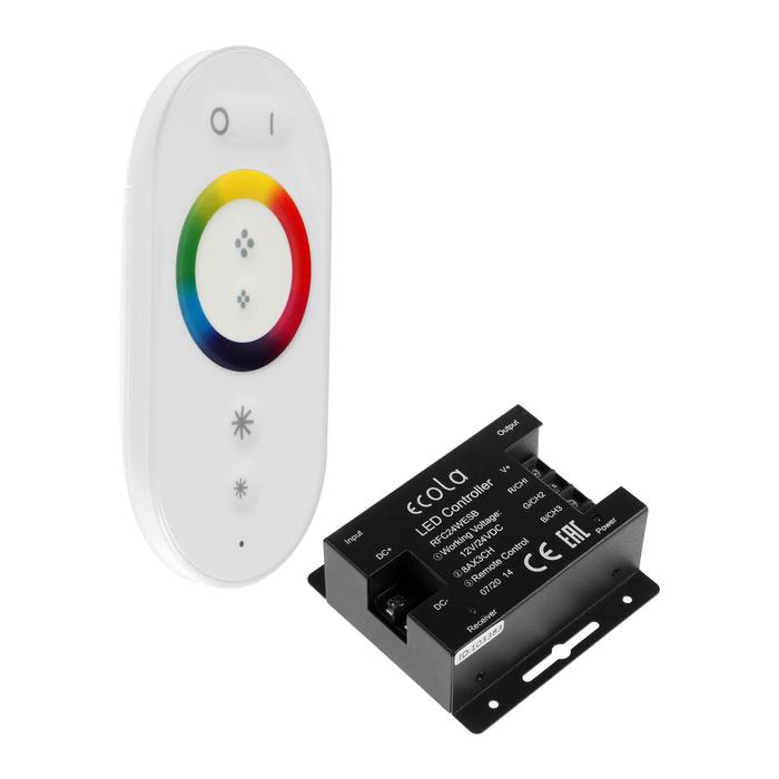 Контроллер Ecola для RGB ленты, 12 – 24 В, 24 А, пульт ДУ, белый - фото 8733847