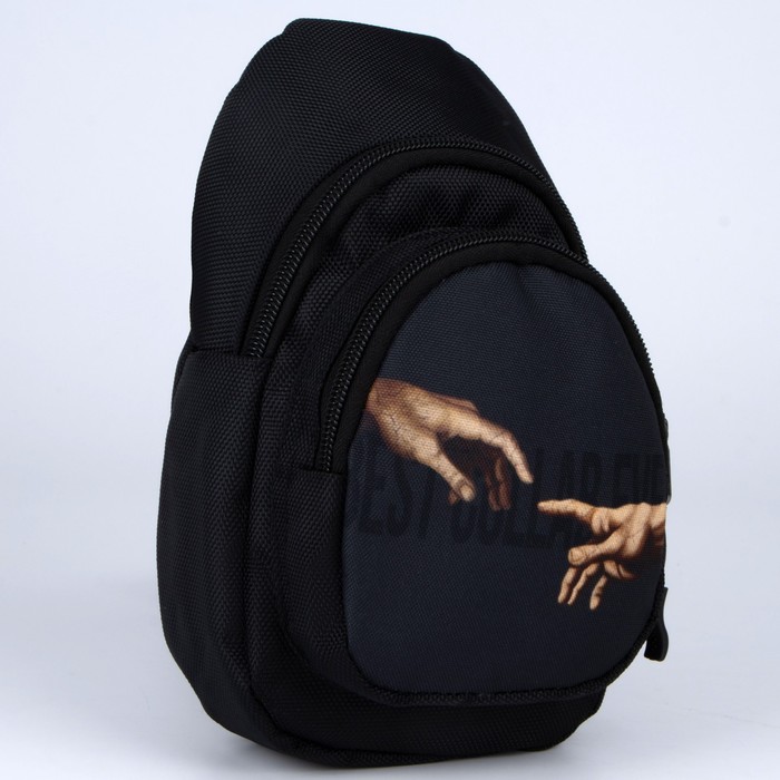 Сумка-рюкзак «Руки», 15х10х26 см, отд на молнии, н/карман, регул ремень, чёрный - фото 797404871