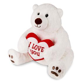 Мягкая игрушка «Медведь белый с сердцем», 23 см