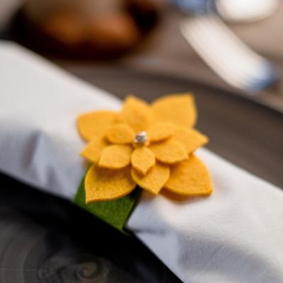 Ring for napkin "Succulent" yellow, 7 x 7.1 cm, 100% p/e, felt