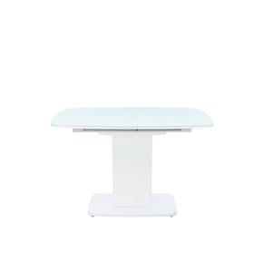 Стол раздвижной Leset Денвер 1Р, белый лак, стекло белое 1200/1800х800х750