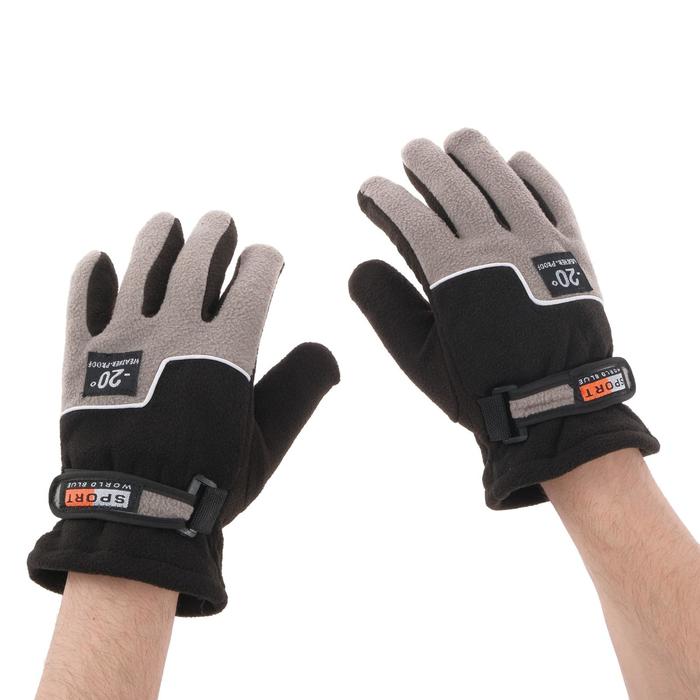 Перчатки для езды на мототехнике, зимние до -20, одноразмерные, черно-серый - фото 797411229