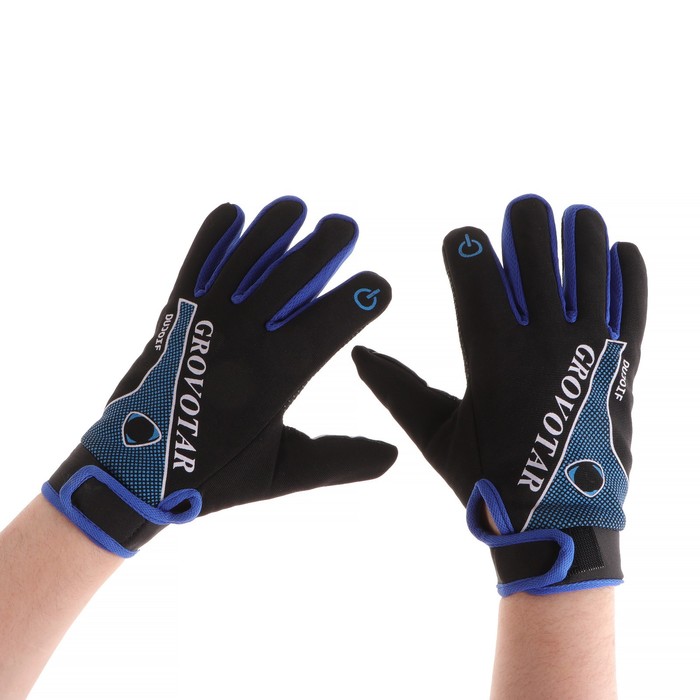 Перчатки для езды на мототехнике, межсезонные, одноразмерные, черно-синий - фото 797411239