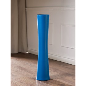 Ваза керамическая "Труба", напольная, муар, синяя, 74 см