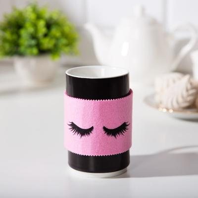 Decorative ribbon on the mug "hello beautiful" 22 x 7 cm, 100% p/e, felt