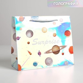 Пакет подарочный голографический Surprise, 27 × 23 × 11,5 см 5307568