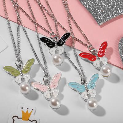 Pendant children's "Vibracula" butterfly with bead, MIX color, 40cm