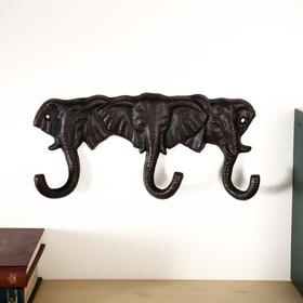 Крючки декоративные металл "Три слона" 12х25,5х4 см