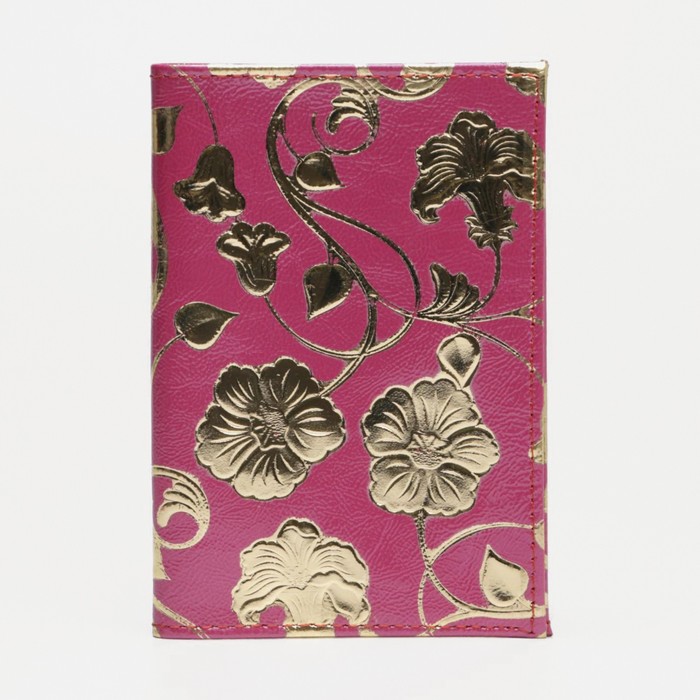 Обложка для паспорта, цвет фуксия, «Колокольчик» - фото 2159392