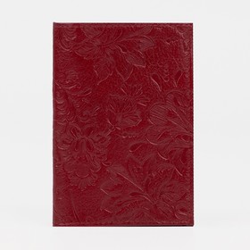 Passport cover, 9,5*0,3*13,5, NAT.furniture, "Flowers", Burgundy