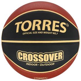 Мяч баскетбольный TORRES Crossover, B32097, PU, клееный, 8 панелей, размер 7