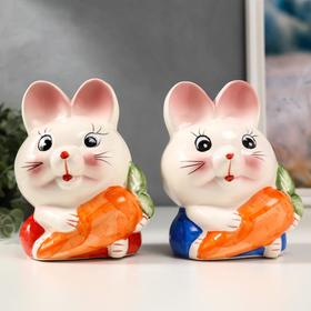 Piggy Bank ceramic "Bunny with carrot" MIX 16, 5x12, 5x10 cm