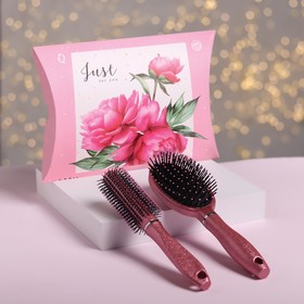 Подарочный набор «Цветочки», 2 предмета:массажная расчёска, брашинг, цвет МИКС