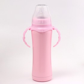 Термос-бутылочка для кормления 250 мл, сохраняет тепло 8 ч, 6 х 23 см, розовый