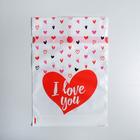 Пакет с лентой I love you, 20 × 30 см (20 шт) - фото 801771715